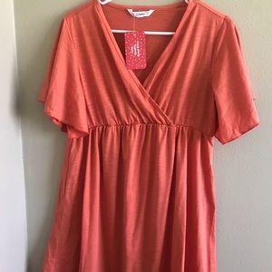 Orange Nursing Friendly Dress
